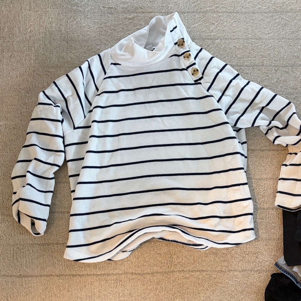 Striped White and Blue Shirt
